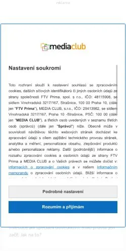 Anteprima del sito Prima nápady, media di Cechia per articoli sponsorizzati