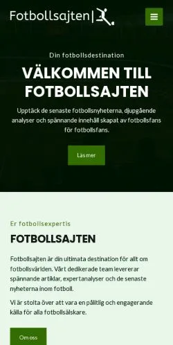 스폰서 기사용 스웨덴 매체 Fotbollsajten 사이트 미리보기