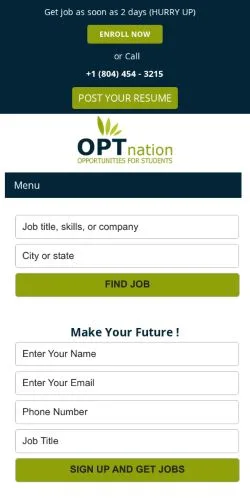 Forhåndsvisning av nettstedet OPTnation, medium fra USA for sponsede artikler