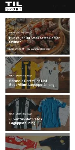 스폰서 기사용 스웨덴 매체 Tilsport 사이트 미리보기