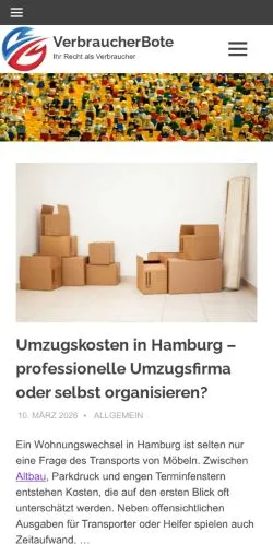 Anteprima del sito VerbraucherBote, media di Germania per articoli sponsorizzati
