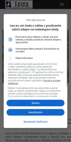 Anteprima del sito iZaZ, media di Slovacchia per articoli sponsorizzati
