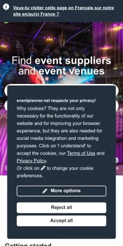 Voorbeeld van de site Event Planner, medium uit Verenigde Staten voor gesponsorde artikelen