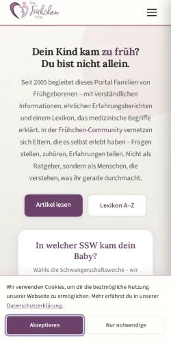 Anteprima del sito Fruehchen Portal, media di Germania per articoli sponsorizzati