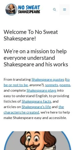 Anteprima del sito NoSweatShakespeare, media di Stati Uniti per articoli sponsorizzati