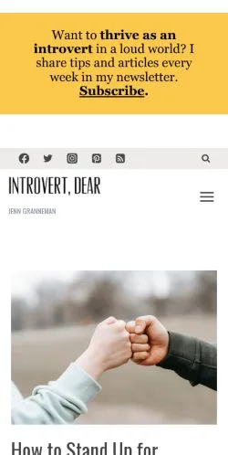Aperçu du site Introvert, Dear, média de États-Unis pour articles sponsorisés