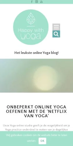 Anteprima del sito Happy With Yoga, media di Paesi Bassi per articoli sponsorizzati