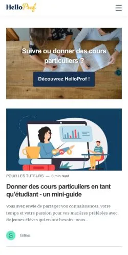 Forhåndsvisning av nettstedet Blog HelloProf, medium fra Belgia for sponsede artikler