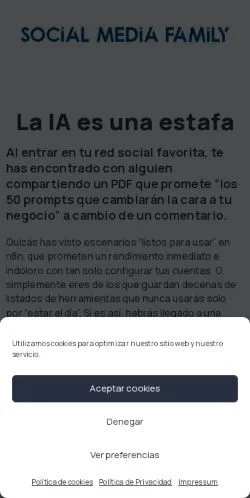 Anteprima del sito The Social Media Family, media di Spagna per articoli sponsorizzati