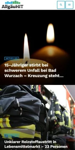 Voorbeeld van de site AllgäuHIT, medium uit Duitsland voor gesponsorde artikelen