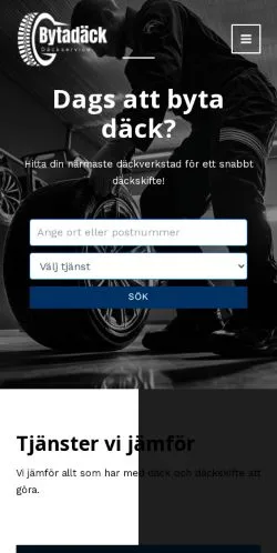 Anteprima del sito Byta Däck, media di Svezia per articoli sponsorizzati