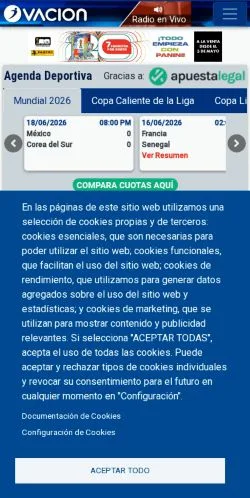Anteprima del sito Ovación Corporación Deportiva, media di Spagna per articoli sponsorizzati