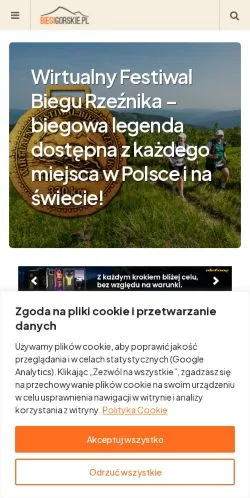 Anteprima del sito BiegiGorskie, media di Polonia per articoli sponsorizzati