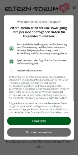 Podgląd witryny eltern-forum, medium z kraju Austria do artykułów sponsorowanych