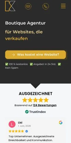 Anteprima del sito Professionelle Webdesigner München, media di Germania per articoli sponsorizzati