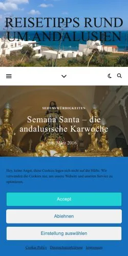 Anteprima del sito Reisetipps rund um Andalusien -, media di Germania per articoli sponsorizzati