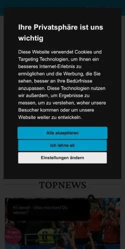 Anteprima del sito Online Zeitung Deutschland, media di Germania per articoli sponsorizzati