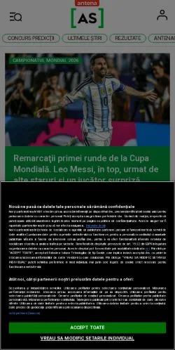 Forhåndsvisning av nettstedet Antena Sport, medium fra Romania for sponsede artikler