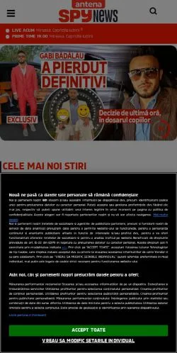 Anteprima del sito Spynews, media di Romania per articoli sponsorizzati