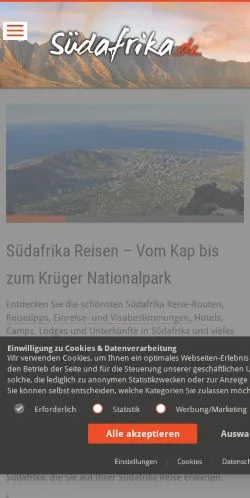 스폰서 기사용 독일 매체 Südafrika 사이트 미리보기