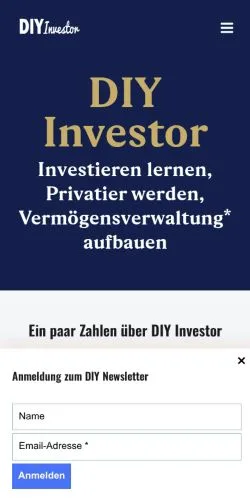 Anteprima del sito DIY Investor, media di Germania per articoli sponsorizzati