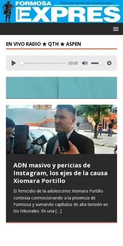 Anteprima del sito Diario Formosa Exprés, media di Argentina per articoli sponsorizzati