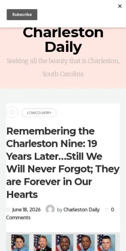 Pré-visualização do site Charleston Daily, meio de Estados Unidos para artigos patrocinados