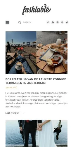 Sponsorlu makaleler için Hollanda medyası Fashiable sitesinin önizlemesi