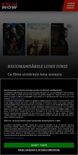 Podgląd witryny Film Now, medium z kraju Rumunia do artykułów sponsorowanych