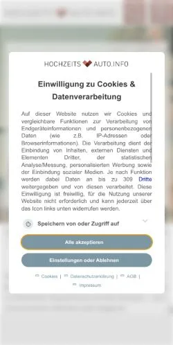 Podgląd witryny Hochzeit Fahrzeuge, medium z kraju Niemcy do artykułów sponsorowanych