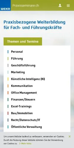 Anteprima del sito Praxisseminare, media di Svizzera per articoli sponsorizzati