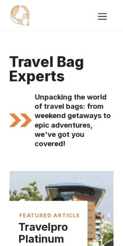 Podgląd witryny Travel Bag Experts, medium z kraju Stany Zjednoczone do artykułów sponsorowanych