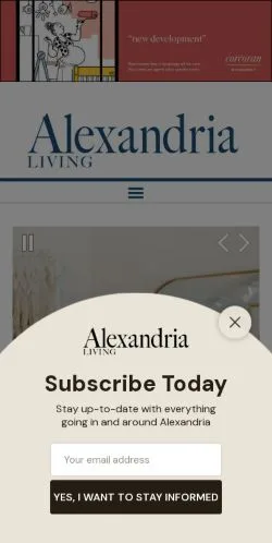 Anteprima del sito Alexandria Living Magazine, media di Stati Uniti per articoli sponsorizzati