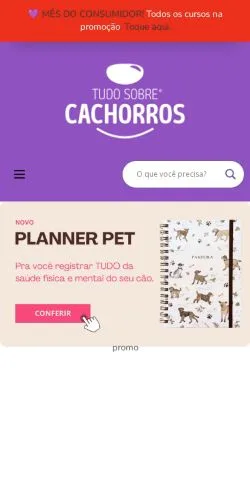 Podgląd witryny Tudo Sobre Cachorros, medium z kraju Brazylia do artykułów sponsorowanych
