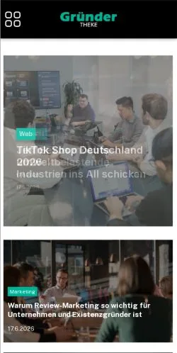 Anteprima del sito Gründertheke, media di Germania per articoli sponsorizzati