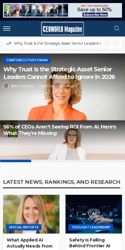 Anteprima del sito CEOWORLD magazine, media di Stati Uniti per articoli sponsorizzati