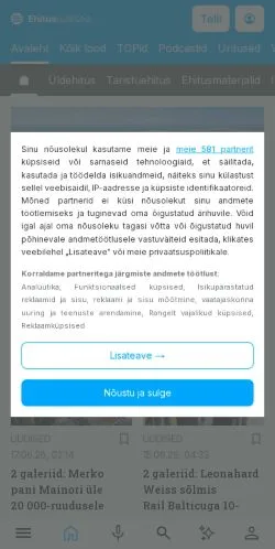 Podgląd witryny Ehitusuudised Eestist ja välismaalt, medium z kraju Estonia do artykułów sponsorowanych