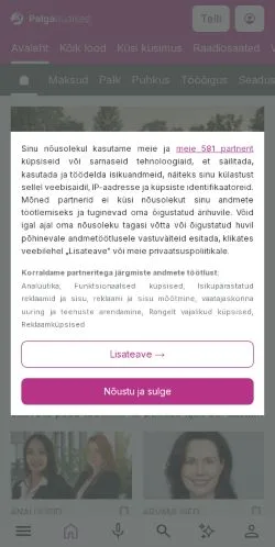 Vista previa del sitio Palgauudised, medio de Estonia para artículos patrocinados