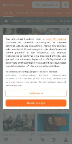 스폰서 기사용 에스토니아 매체 Raamatupidaja 사이트 미리보기