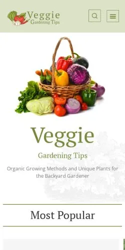 Anteprima del sito Veggie Gardening Tips, media di Stati Uniti per articoli sponsorizzati