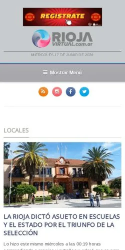 Anteprima del sito Rioja Virtual, media di Argentina per articoli sponsorizzati