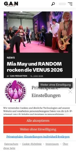 Podgląd witryny GAN Magazin, medium z kraju Niemcy do artykułów sponsorowanych