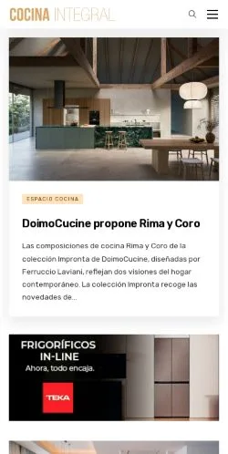 스폰서 기사용 스페인 매체 Cocina Integral 사이트 미리보기
