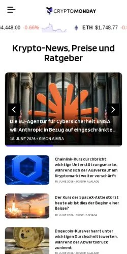 Forhåndsvisning af CryptoMonday, medie fra Tyskland til sponsorerede artikler