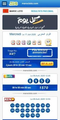 Anteprima del sito LOTO MAROC, media di Francia per articoli sponsorizzati