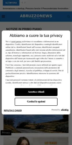 Anteprima del sito Abruzzonews, media di Italia per articoli sponsorizzati
