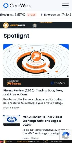 Vorschau der Website CoinWire, Medium aus Vereinigte Staaten für gesponserte Artikel