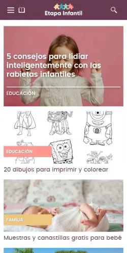 スポンサード記事向けのスペインメディア、Etapa Infantilのサイトプレビュー