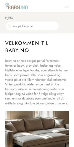 Anteprima del sito baby.no, media di Norvegia per articoli sponsorizzati