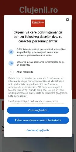 Anteprima del sito Clujenii, media di Romania per articoli sponsorizzati